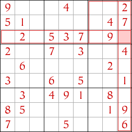 Open Single Sudoku technique example for beginners