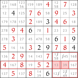 Row/Column & Block Interactions Sudoku technique example